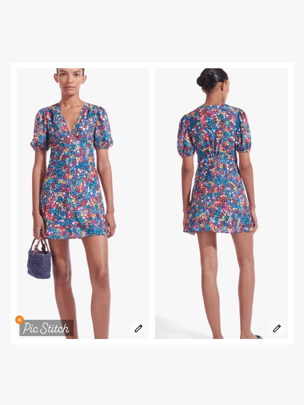 Staud Milla Floral Puff Sleeve Mini Dress